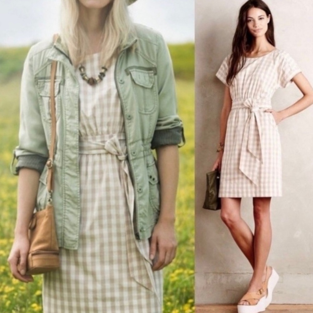 Anthropologie Gingham Plaid Picnic Dress